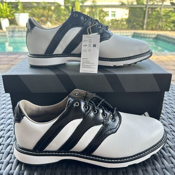 Adidas MC87 Z-Traxion Spikeless Men\'s Golf Shoes White Black IF2714